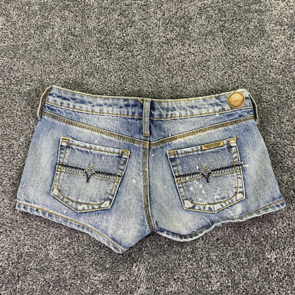 Hint Jeans Shorts Juniors 3 Blue Denim Cuffed Distressed Casual Summer